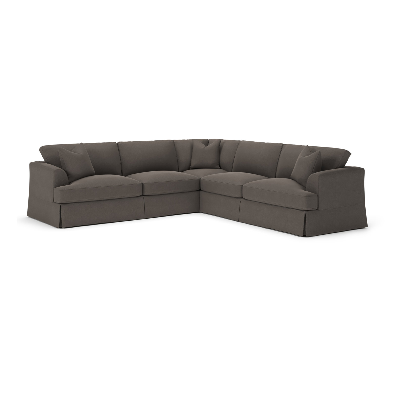 Lucia L-Sectional, Drusky Charcoal Sustain® Basketweave