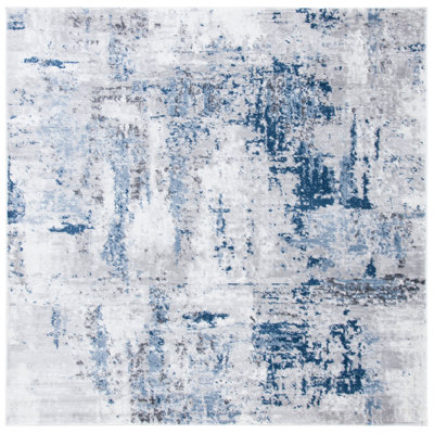 Minyard Abstract Gray/Blue Area Rug