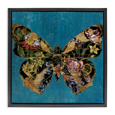 Art mural rétro sur toile par un papillon floral par Naomi McCavitt