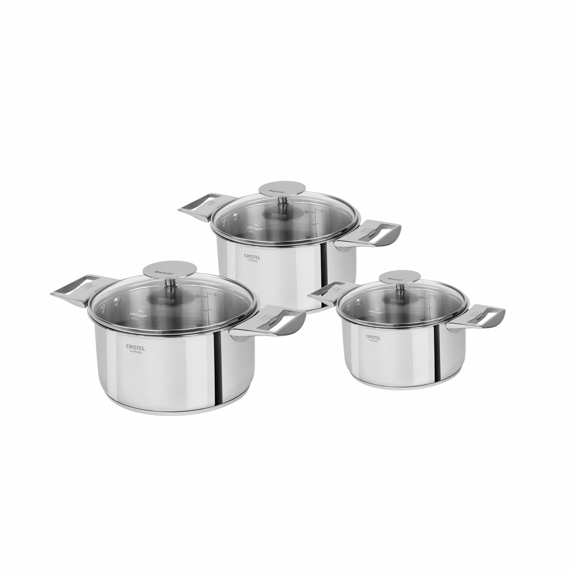 Cristel Casteline 2 qt. Stainless Steel Saucepan with Lid