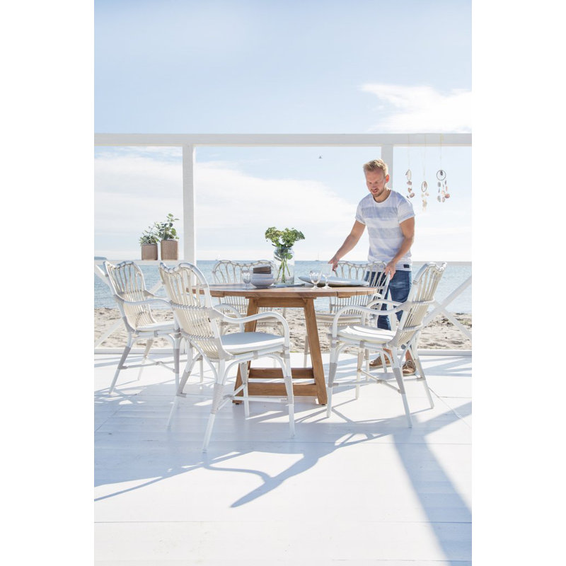Margret Outdoor Dining Armchair, Dove White