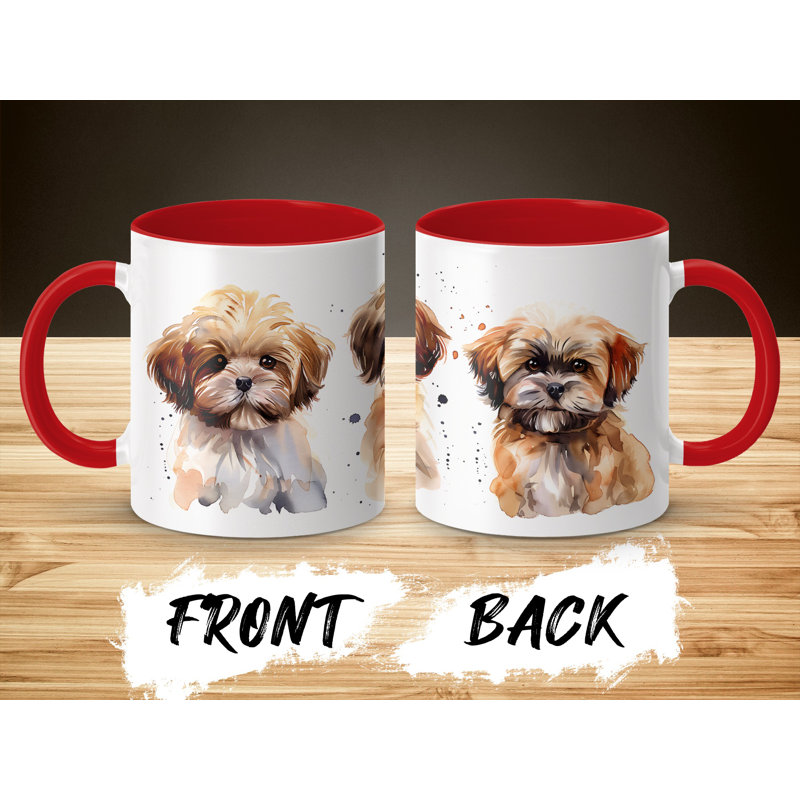 Adorable Shih Tzu Puppy Design 11oz Coffee Mug, Red, 2