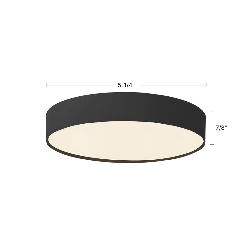 Rynn 5-in Black dimmable LED Flush Mount, White