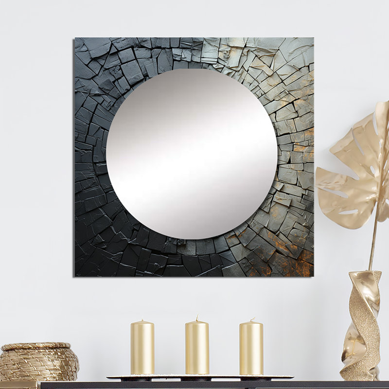 Maaz - Miroir mural en pierre Spiritual, 23 po x 23 po