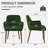 Mid-Century Modern Linen Upholstered Solid Wood Dining Chairs with Armrests-1538394537