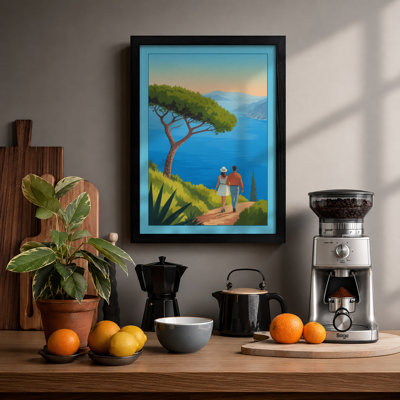 Clifftop Vigil Coastal - Framed Print