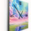 Nuage rose dans un paysage pastel serein - horloge murale géométrique moderne surdimensionnée-99635687