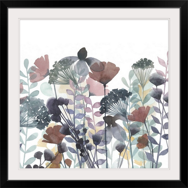 Millerson Winsome Flora I 'Grace Popp, impression, Cadre noir, H 28 x l 28 po x P 1 po