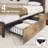 Metal Bed Frame with Bookcase Headboard-954584