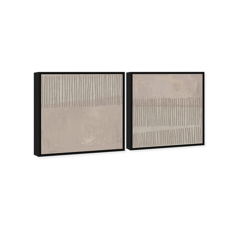 Minimal Fence Set Canvas Abstract Print by Oliver Gal, Black Frame, 12 x 12, 13"H x 13"W, Black Floater Frame