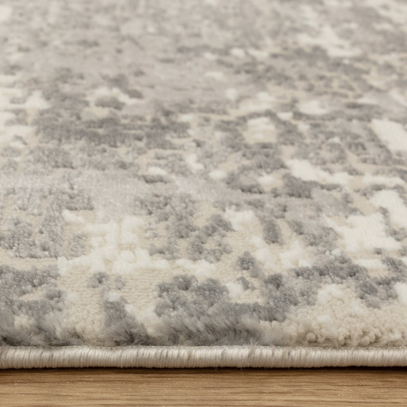 Annu Abstract Grey Area Rug, Rectangle 120 x 170 cm