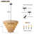 Caytlen 8-Light Dimmable Hand-Woven Rattan Tiered Chandelier