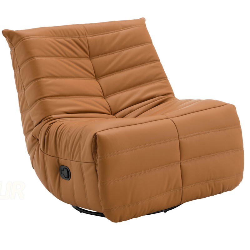 Talmon Synthetic Leather Glider Recliner With Swivel, Full Foam Comfort, And 360-Degree Rotation For Ultimate Relaxation