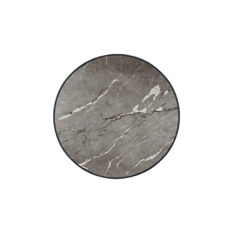 Machine Washable Black Area Rug, Round 3'