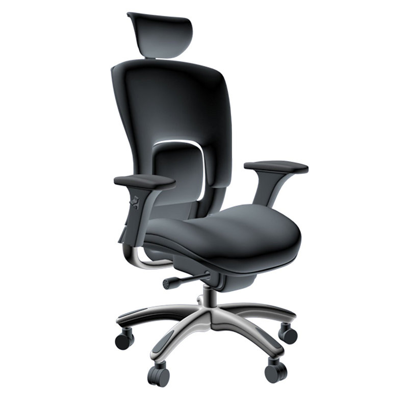 Chaise de travail ergonomique en cuir véritable