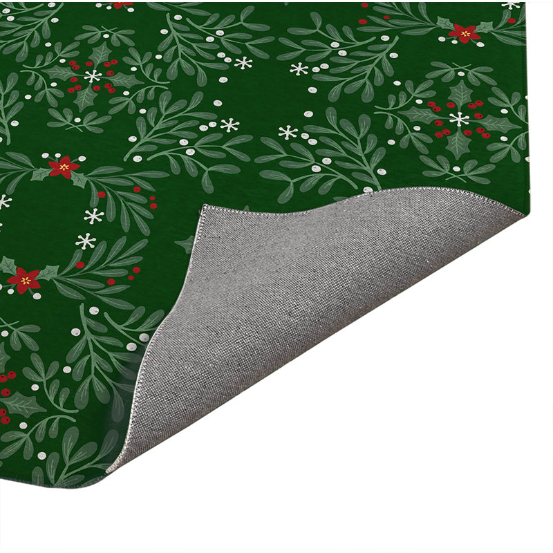 Tapis de cuisine Winter Mistletoe, Evergreen, Rectangulaire 2 pi x 3 pi