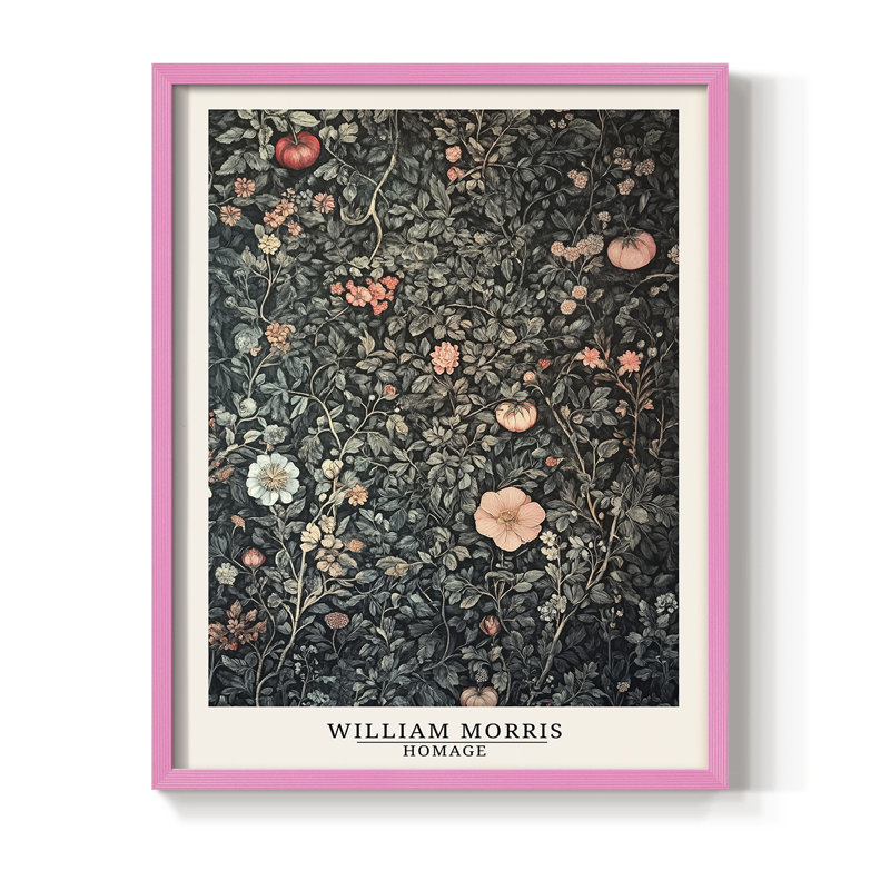 Imprimé encadré - Bois massif, H 11 po x l 9 po, Rose