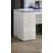 Contemporary Style 1Pc Vanity Tempered Glass Top Ball Bearing Glides High Gloss Finish Stainless Steel Beveled Mirror White Finish Bedroom Furniture