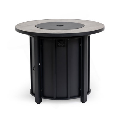 30" Propane Gas Fire Pit Table, 50000 BTU Round Steel Fire Pit With Mosaic Ceramic Tabletop For Outside Patio Deck Garden Backyard