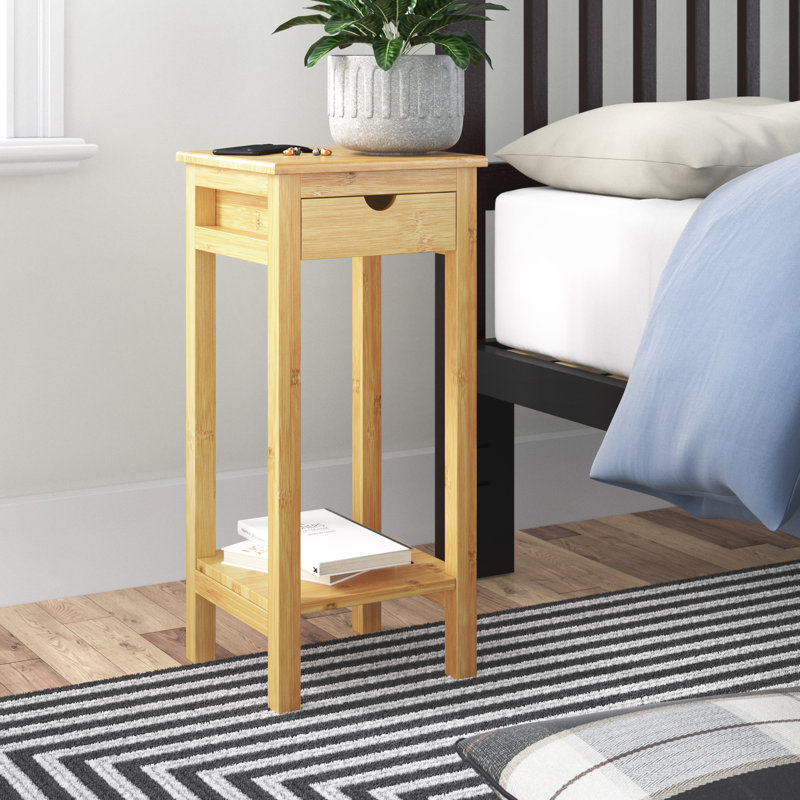 Table de bout avec rangement Alfie-Thomas, Natural