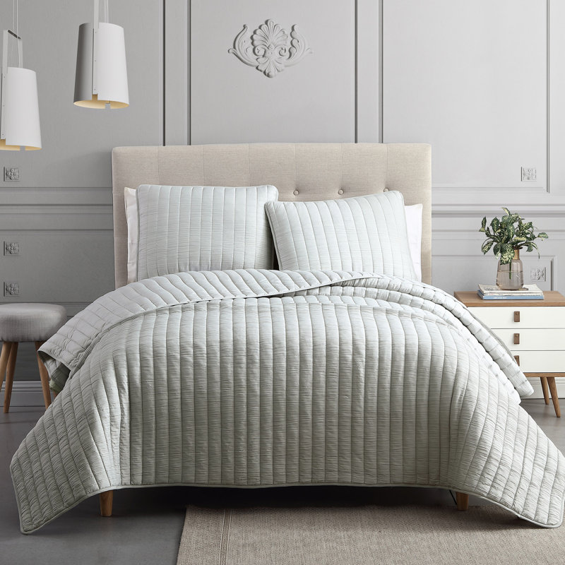 Ensemble d'édredon en polyester 2 pièces Moonstone, Édredon grand + 1 taie d'oreiller grand, Gris