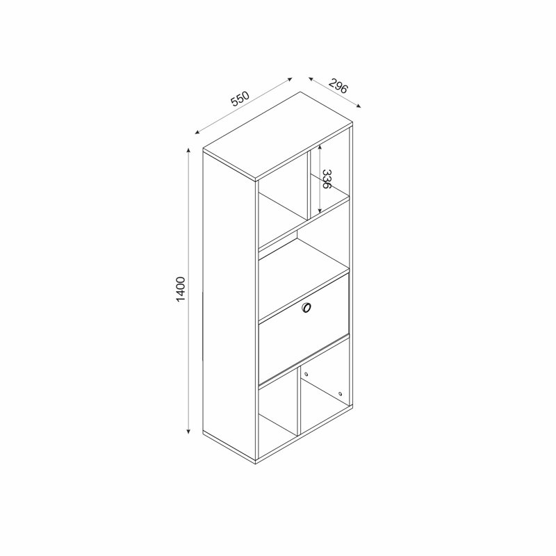 Modern Bookshelf| 100% Melamine Coated Particle Board, Thickness: 0.7 inches | Wall-Mountable Design, Stylish & Functional Storage Solution for Home or Office, Solid Color - Elegant Novelty