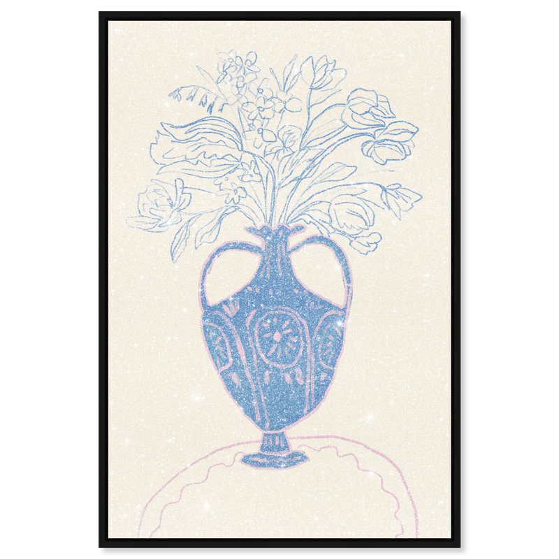 Blue Flower Studio Print by Oliver Gal, 25"H x 37"W, Black Floater Frame