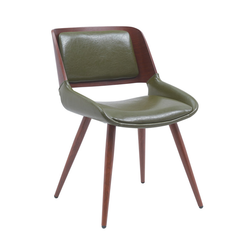Ayrton Faux Leather Mid-Century Dining Chair, Green