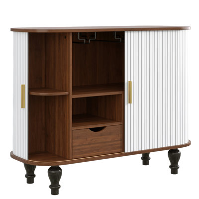39'' Fluted Bar Cabinet With Wine Storage Space