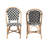 Cezara Rattan Side Chair in Black/White/Natural Brown