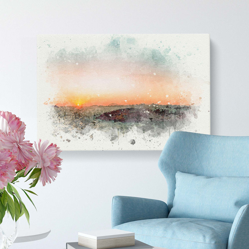 Sunset In Milos Greece In Abstract - Wrapped Canvas, 35cm H x 50cm W x 3cm D