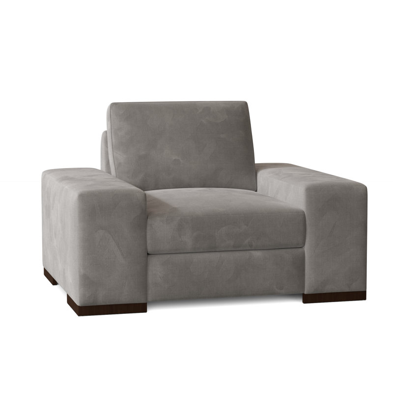 Fauteuil club Harrison, Noyer, Plumes / duvet, Orange Pénélope
