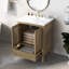 Meuble-lavabo de salle de bain avec lavabo en céramique, armoire de rangement en rotin avec deux portes et tiroir, armoire d'appoint