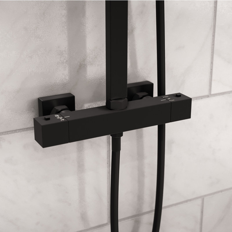Culler Thermostatic Shower with Dual Shower Head, Matte Black