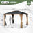 12 Ft. W x 10 Ft. D Aluminum Patio Gazebo with Curtain and Netting