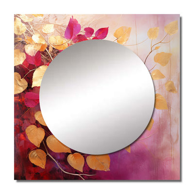 Howi - Leaves Large Square Mirror For Wall Art Decor