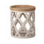 Grande table d'appoint 23 po blanche vieillie