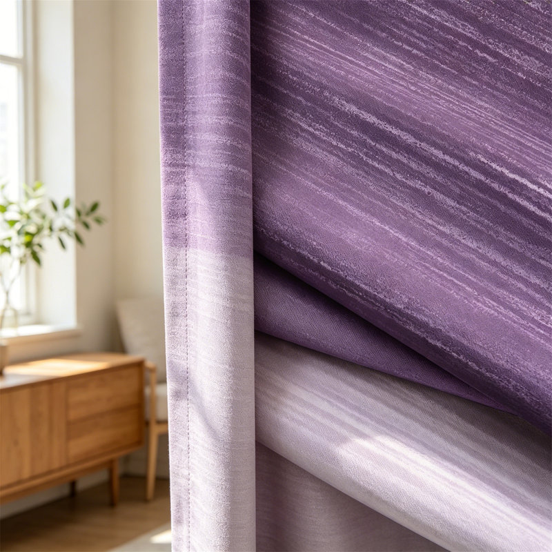 Rideaux occultant rose 2 panneaux, Purple and Greyish White