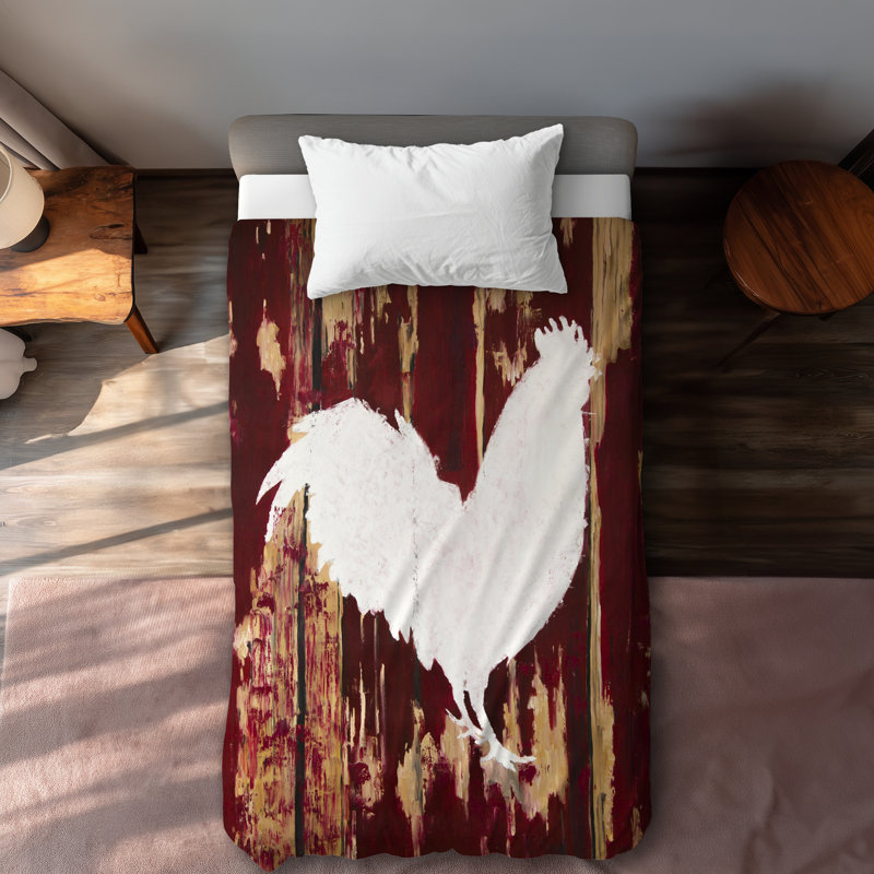 Rooster Silhouette Duvet Cover | Animals Kitchen Home Decor