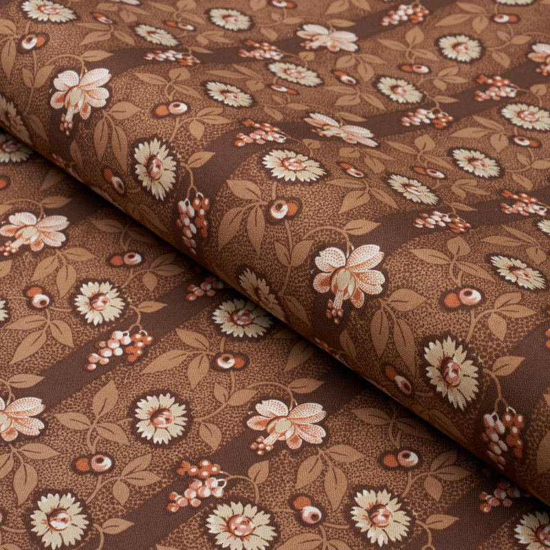 La Rue Stripe Fabric, Cognac