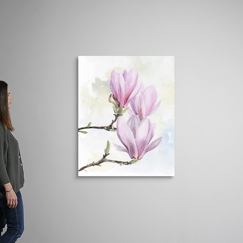 «Magnolia Blooms I», art mural sur toile, H 36 po x l 45 po x P 1,25 po, Toile tendue
