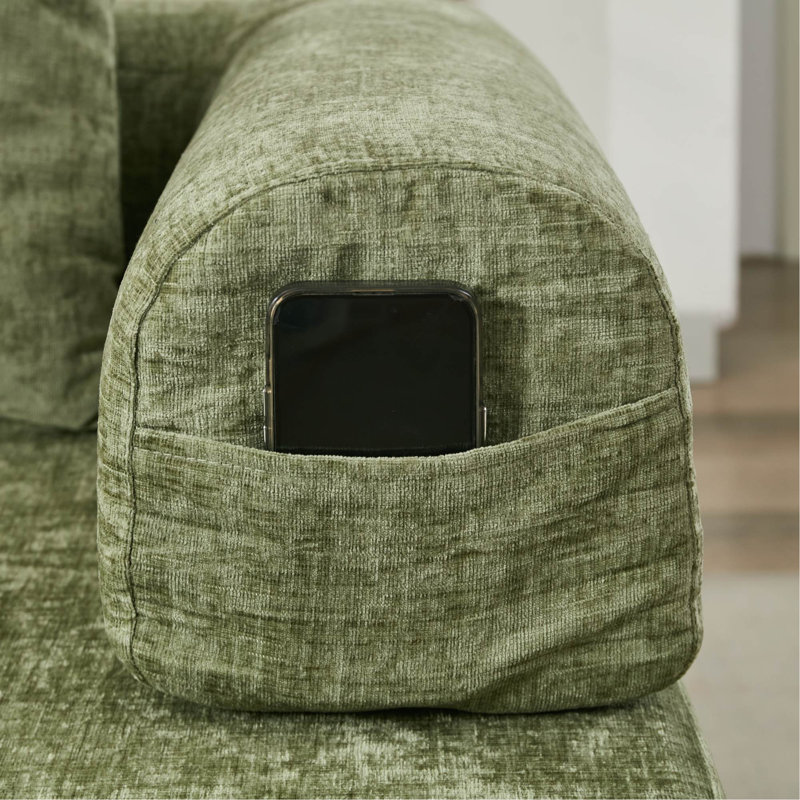 Comfy Convertible Folding Mattress Couch, Floor Sofa Bed, Chenille Floor Sofa With Armrest, Floor Sofa Lounge Couch For Living Room Bedroom Lounge Studio