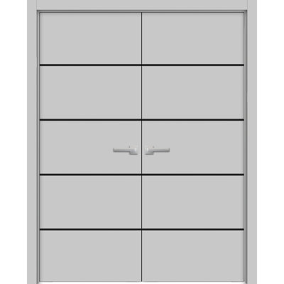 Solid + Manufactured Wood Paneled without Installation Hardware Kit French Doors