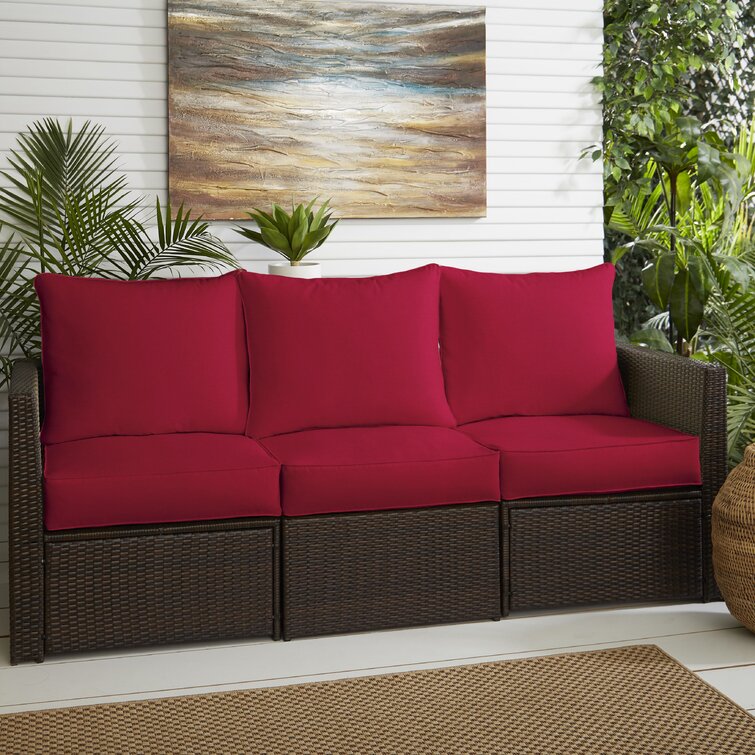 Red Barrel Studio Piped Indoor/Outdoor Sofa Cushion