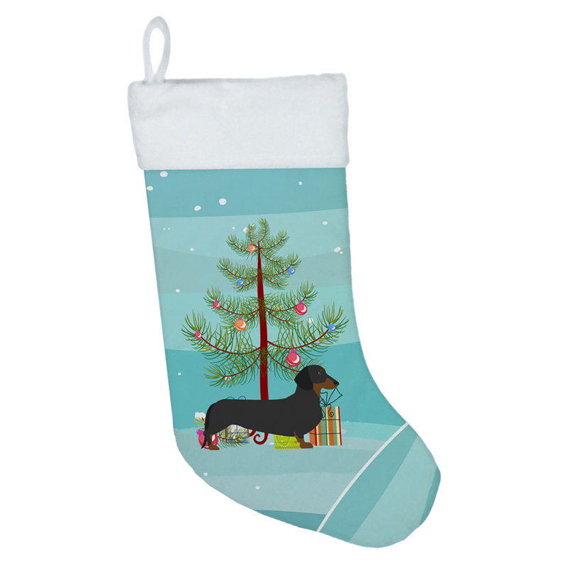 Chaussette de noël joyeux de noël, Teckel gris