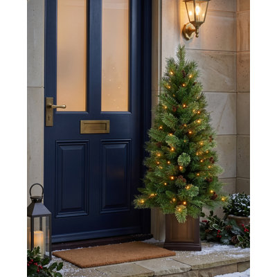 CASHMERE PINE - 4.5ft Potted Tree with 100 Warm White 8 Function LEDs