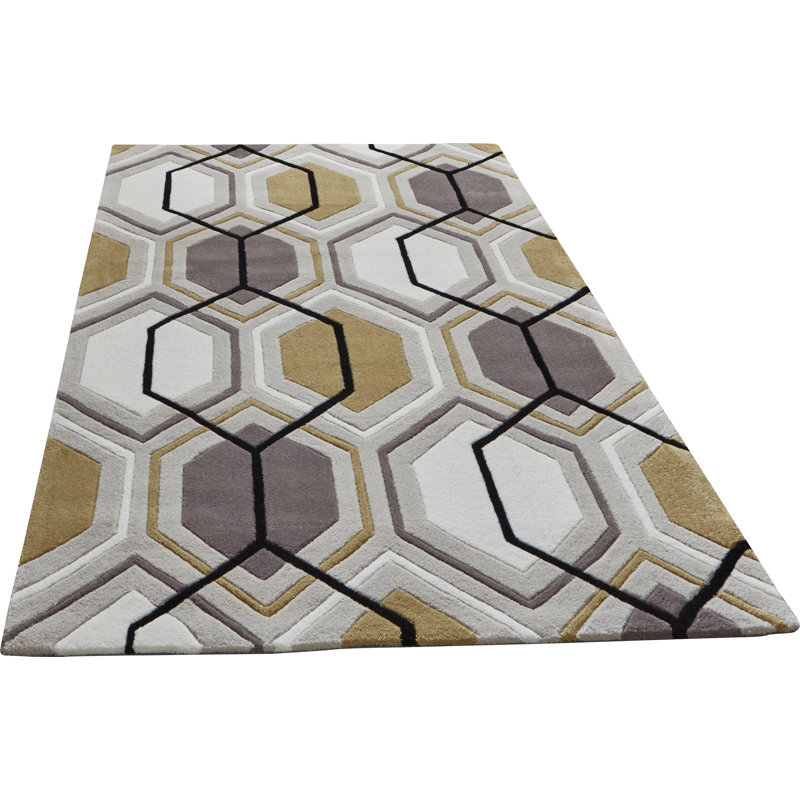 Tecopa area rug Hand Tufted Rectangle Beige/Yellow, Rectangle 150 x 230cm