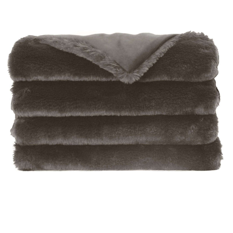 Furocious Throw Blanket, Gray Brown