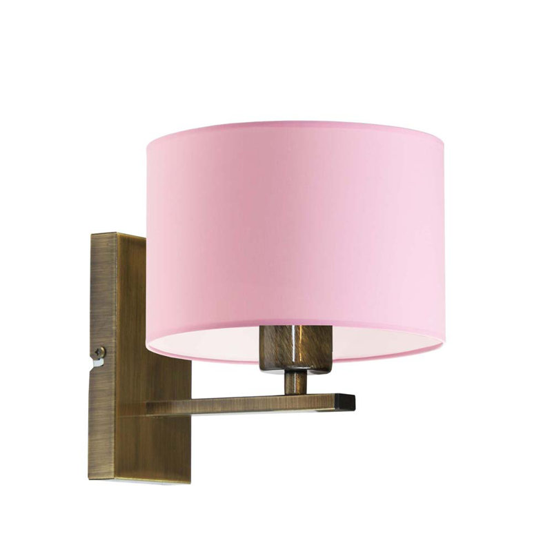 Atmanand Armed Sconce, Antique Gold, Light Pink