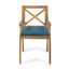 Chaise de salle à manger 2 pièces avec 2 coussins bleus Perla pour la cour, la piscine et le jardin